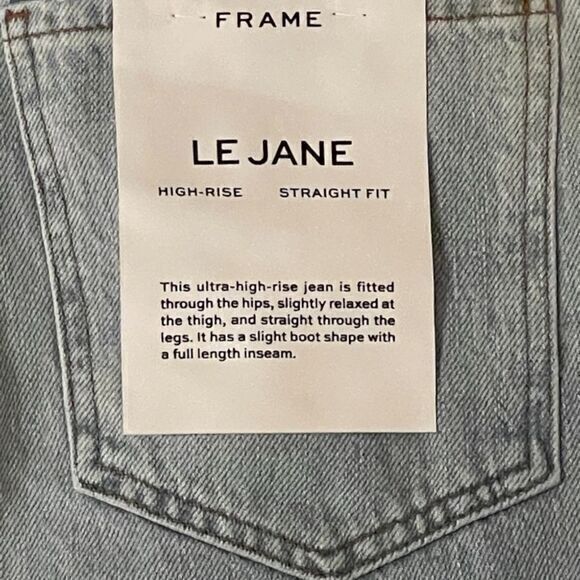 FRAME Revolve Le Jane High Rise Straight Leg Distressed Jeans 32 Winslow - Picture 6 of 12